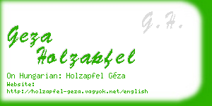 geza holzapfel business card